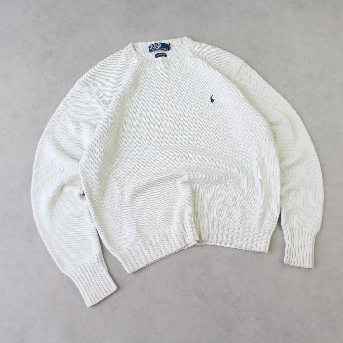 SELTENER Ralph Lauren Pullover aus den 1990ern, Creme – (M)