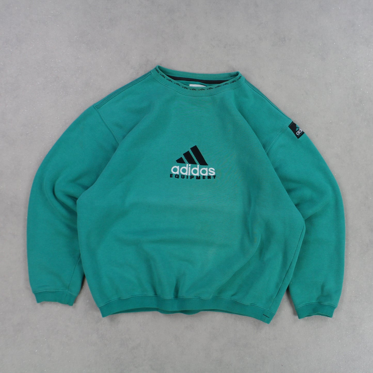 RARE 1990s Adidas EQT Sweatshirt Green - (M)
