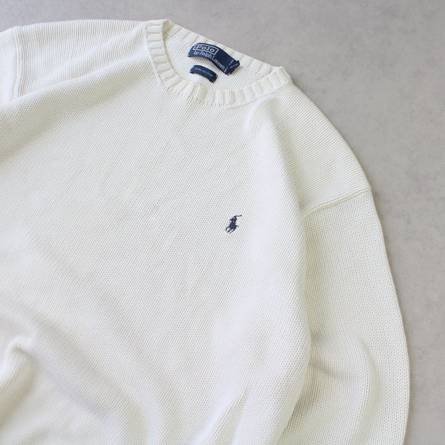 SELTENER Ralph Lauren Pullover aus den 1990ern, Creme – (M)