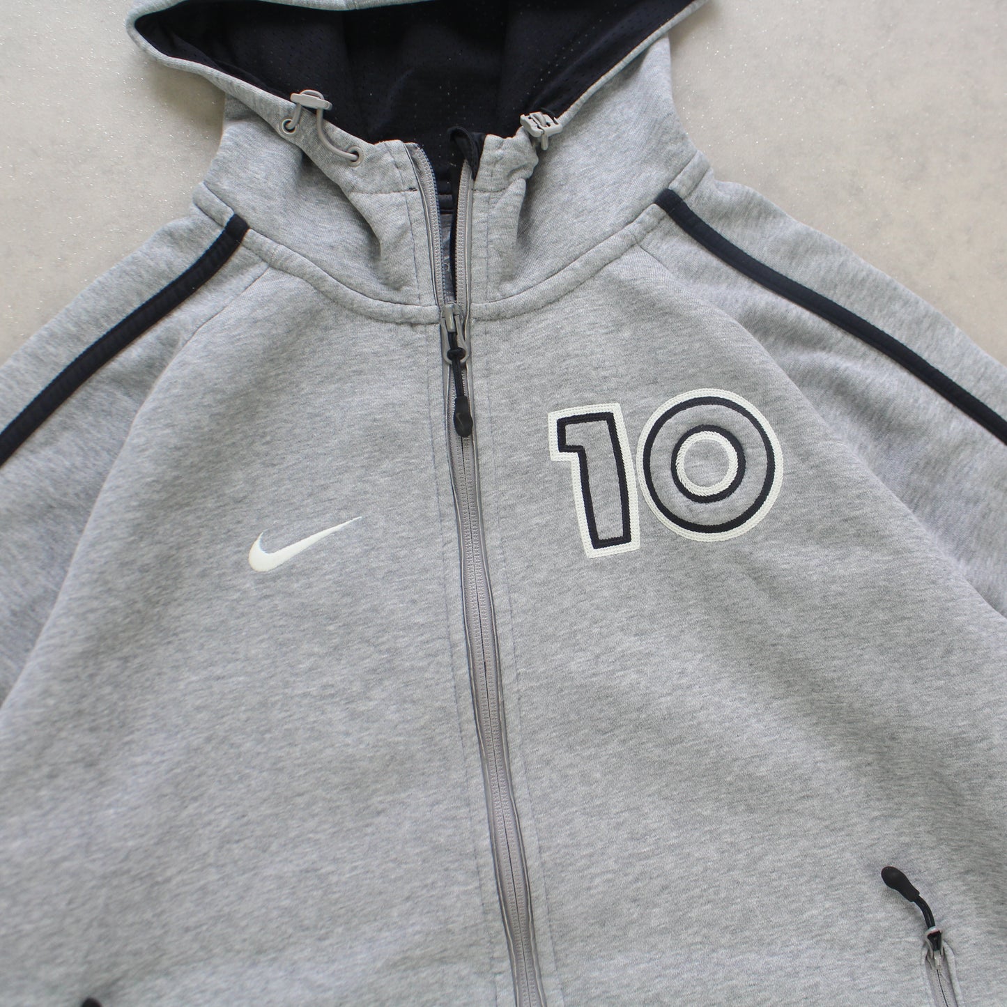 SUPER RARE 2000s Nike Zip Up Hoodie Grey - (M)