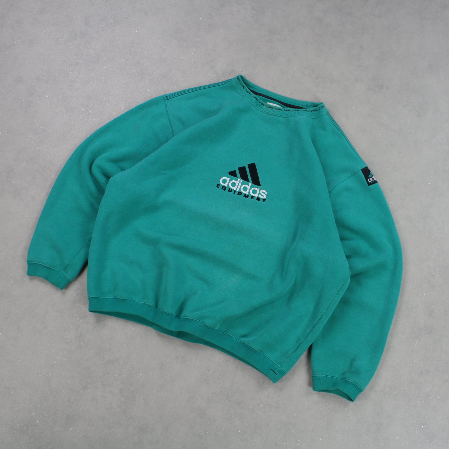 RARE 1990s Adidas EQT Sweatshirt Green - (M)