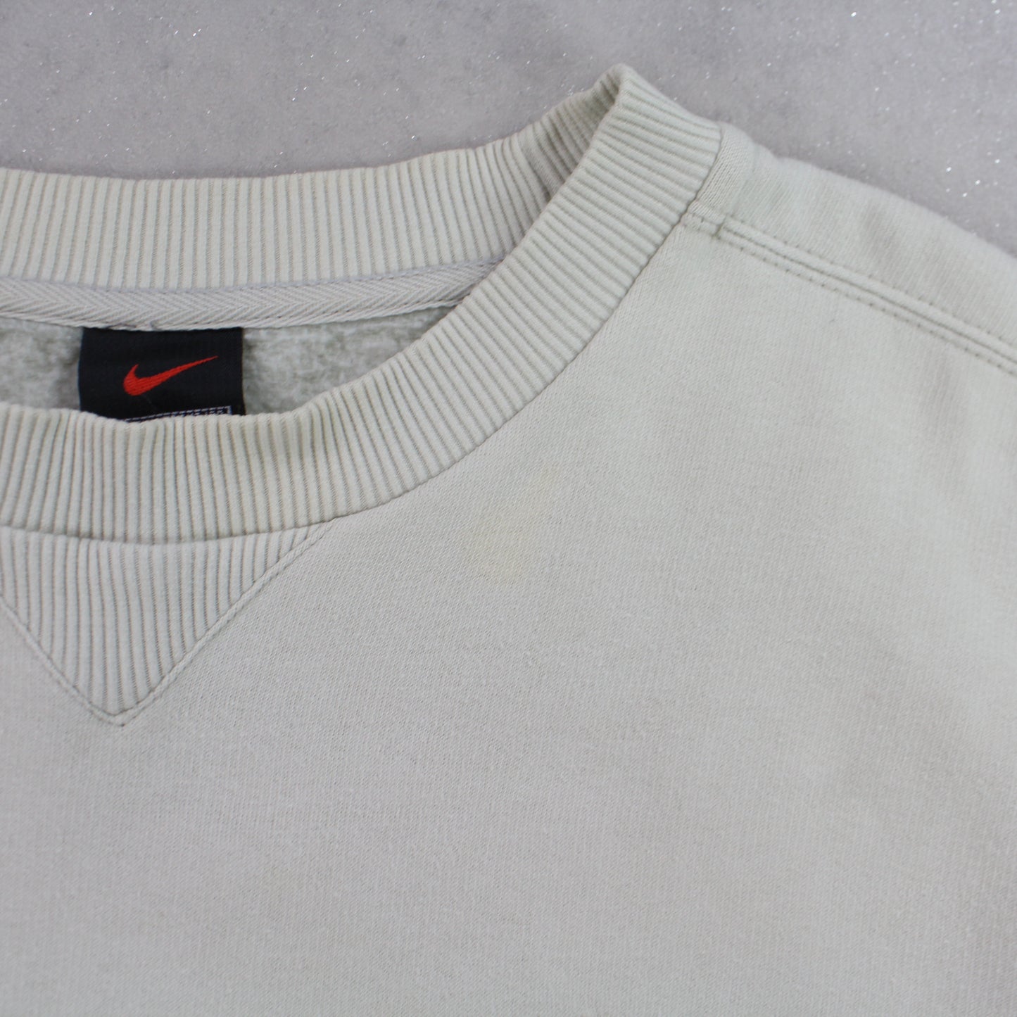 RARE 1990s Nike Swoosh Sweatshirt Cream - (XL)