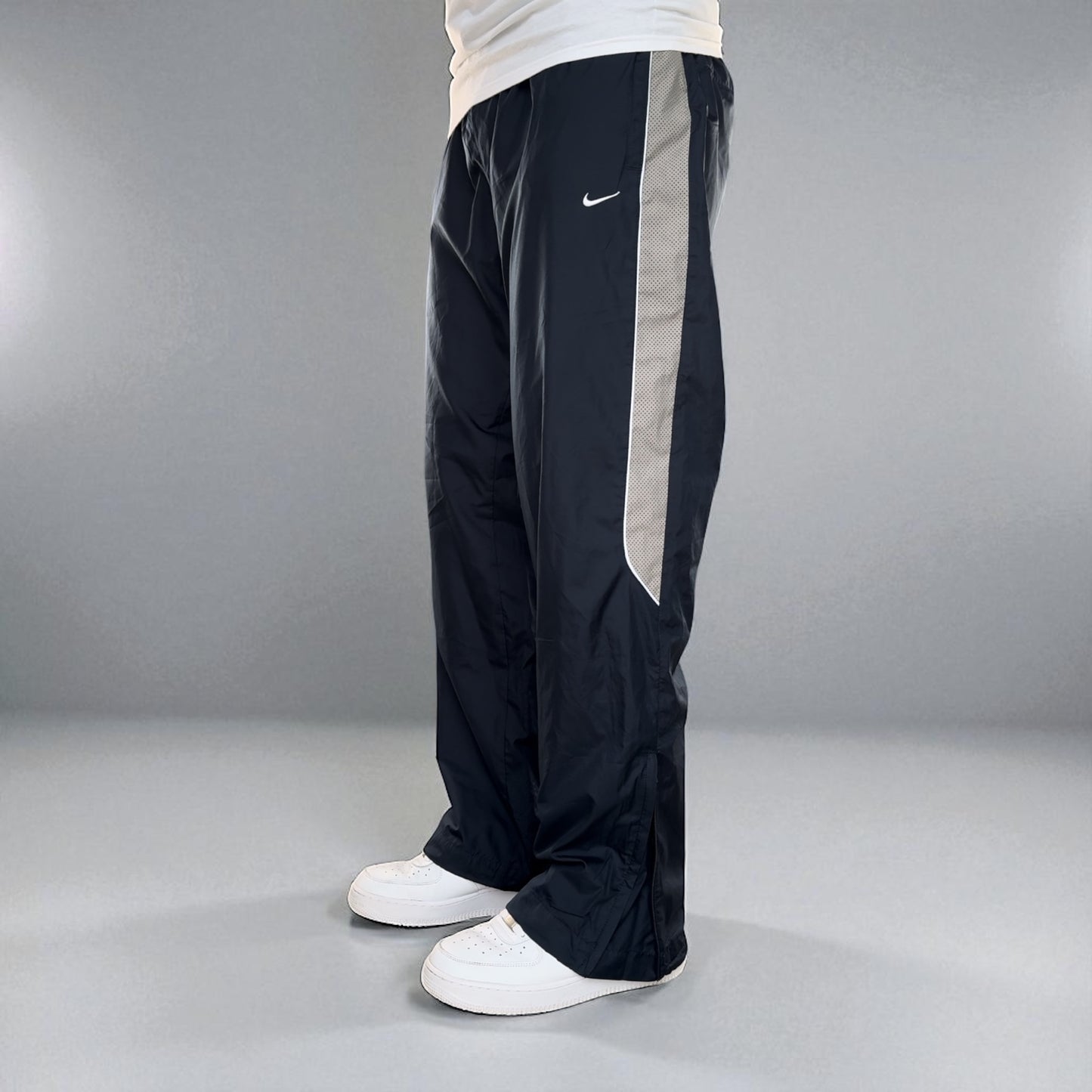 SELTENE Baggy-Trainingshose von Nike aus den 2000ern, Marineblau – (L)