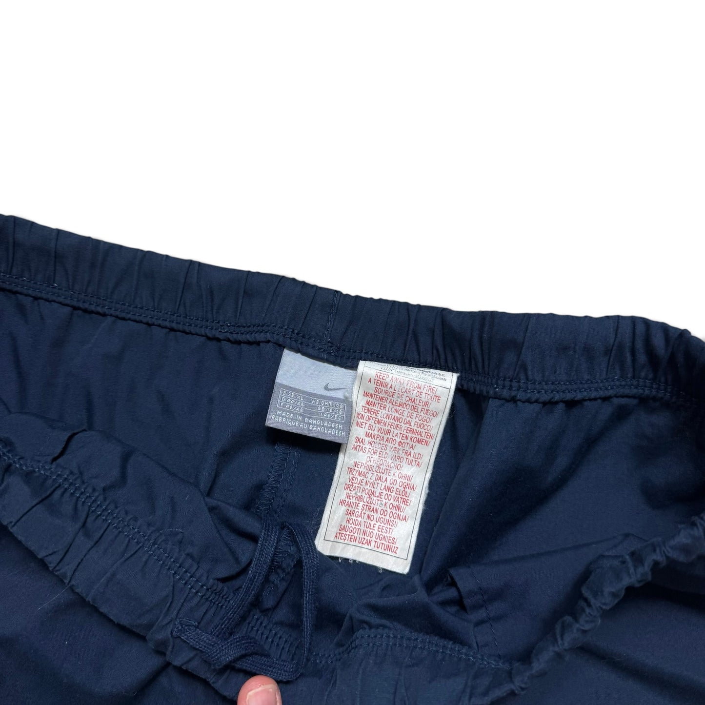 RARE 2000s Nike Short Leg Trackpants Navy - (L)