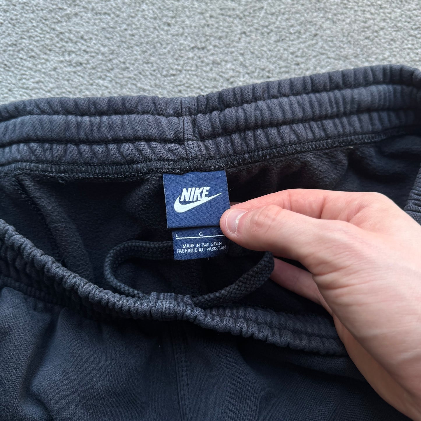 RARE 2000s Nike Wide Leg Joggers Faded Black - (L)