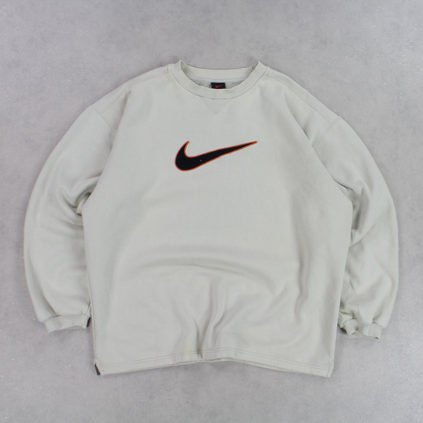 RARE 1990s Nike Swoosh Sweatshirt Cream - (XL)