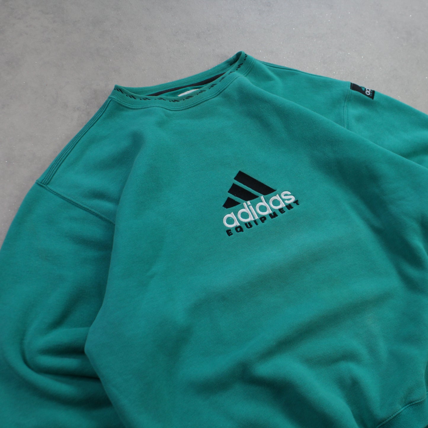 RARE 1990s Adidas EQT Sweatshirt Green - (M)