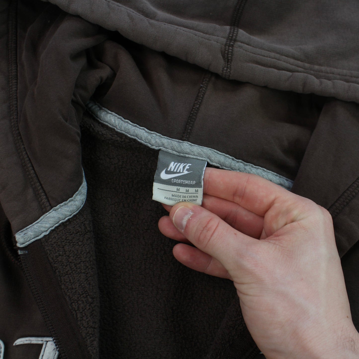 VERY RARE 2000s Nike Zip Up Hoodie Brown - (M)
