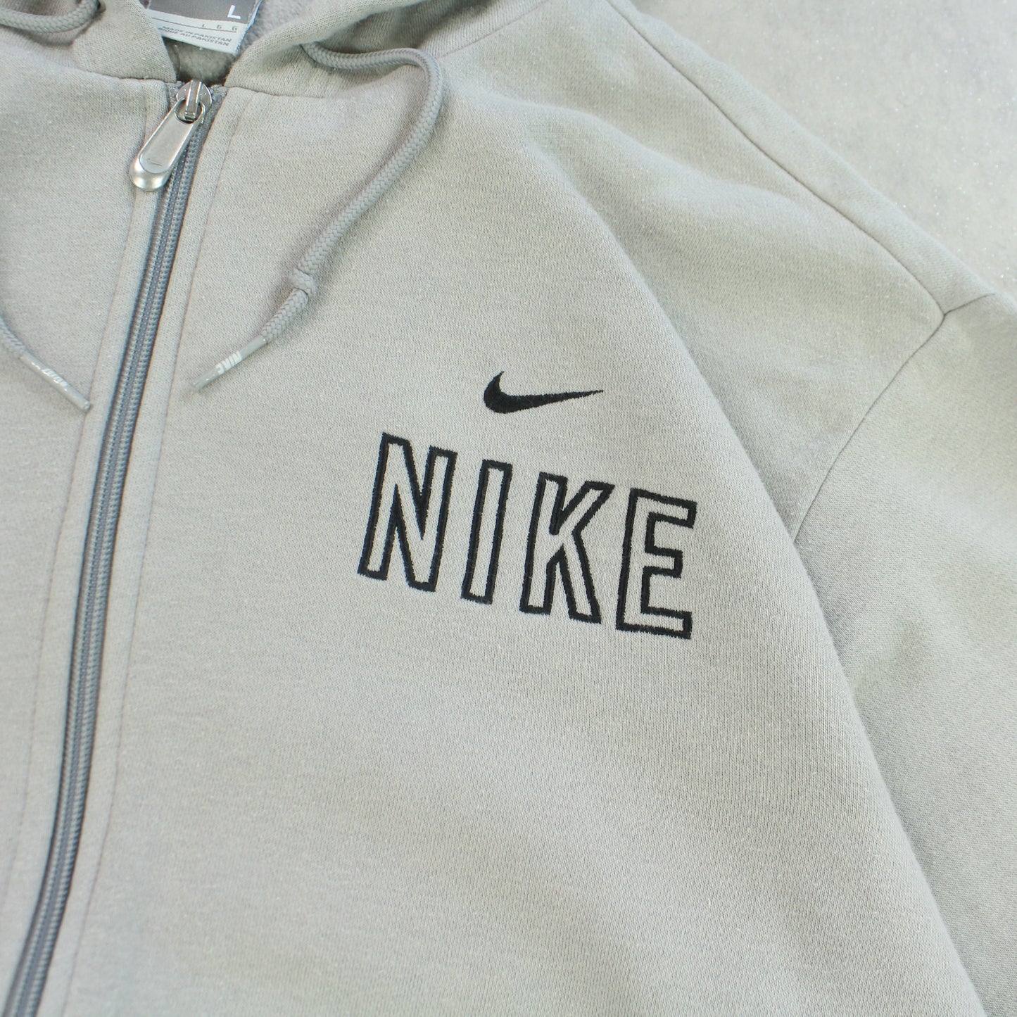 SUPER RARE 2000s Nike Zip Hoodie Grey - (L)