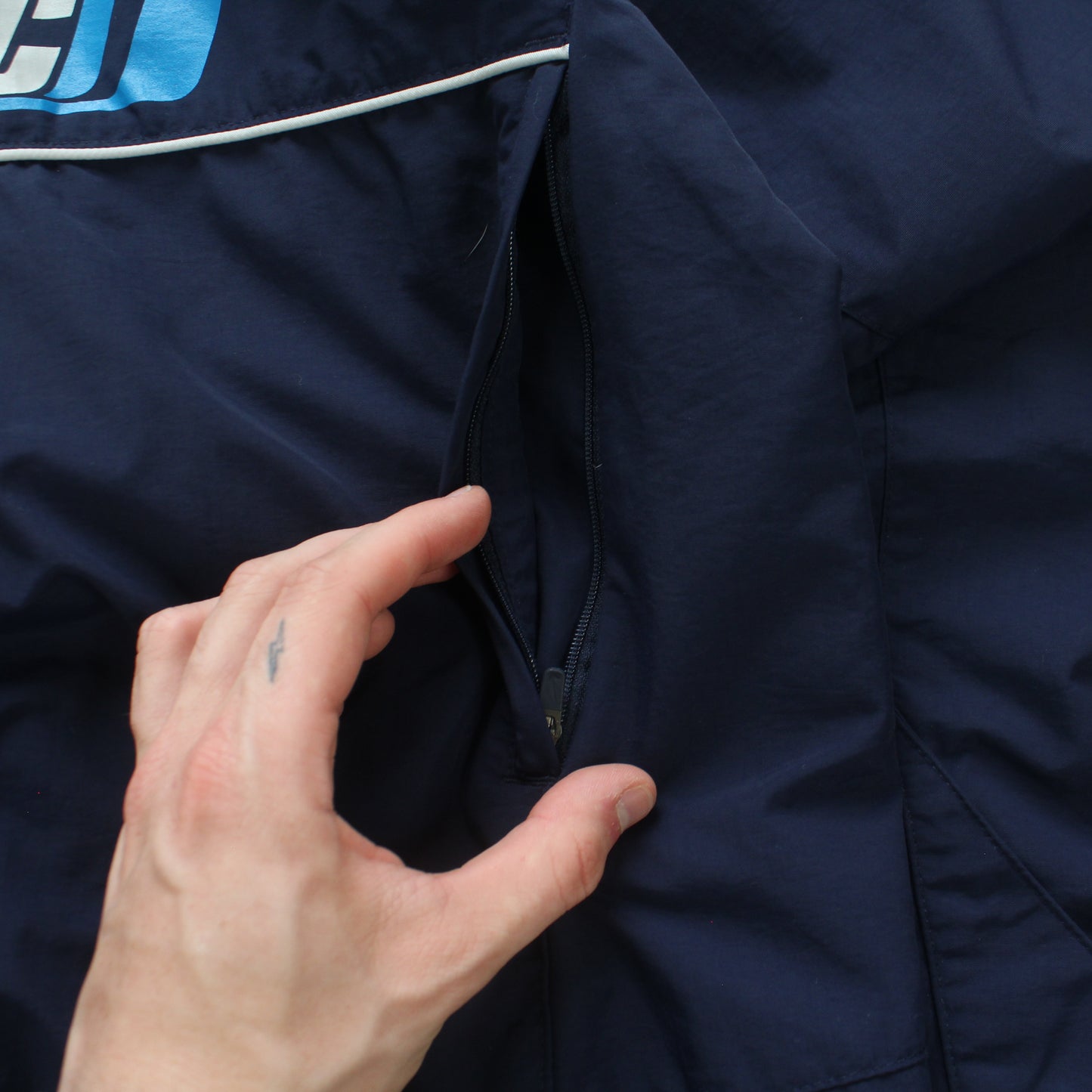 RARE 2000s Nike Hooded Jacket Navy - (L)