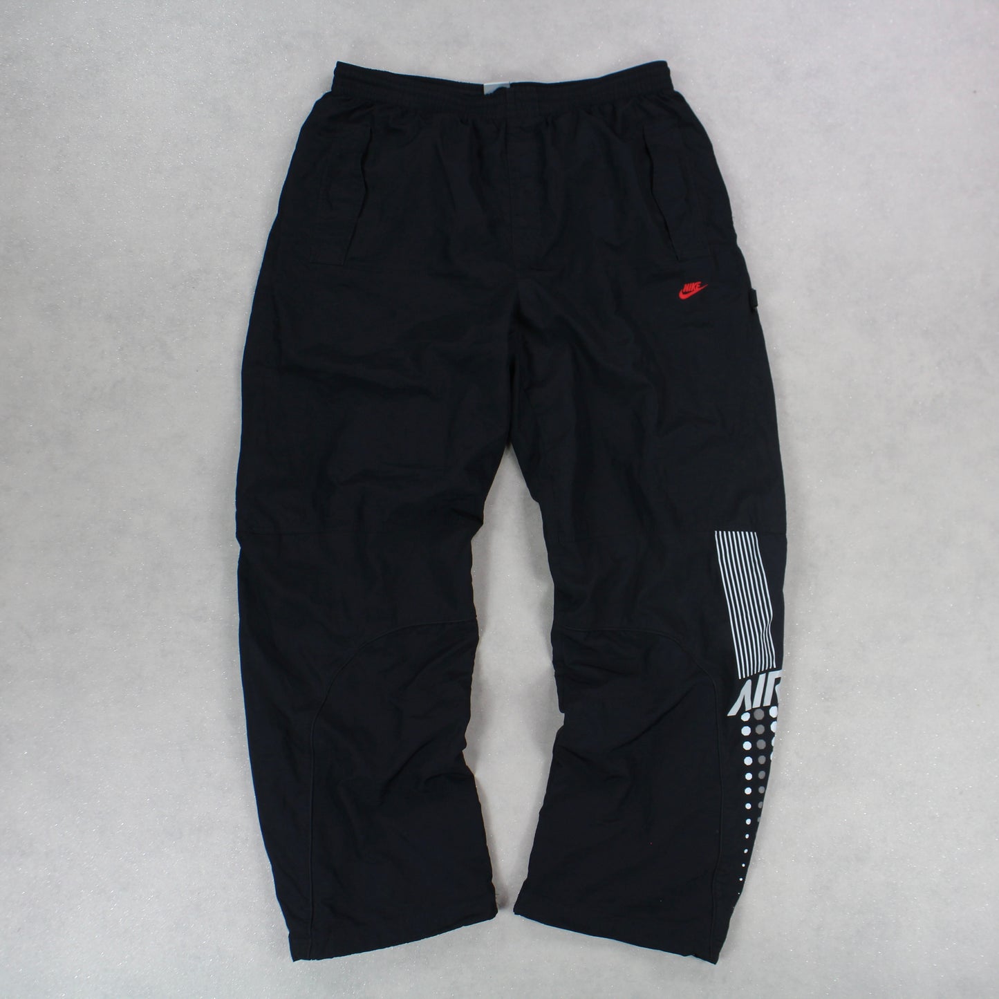 RARE 2000s Baggy Nike Air Trackpants Black - (L)