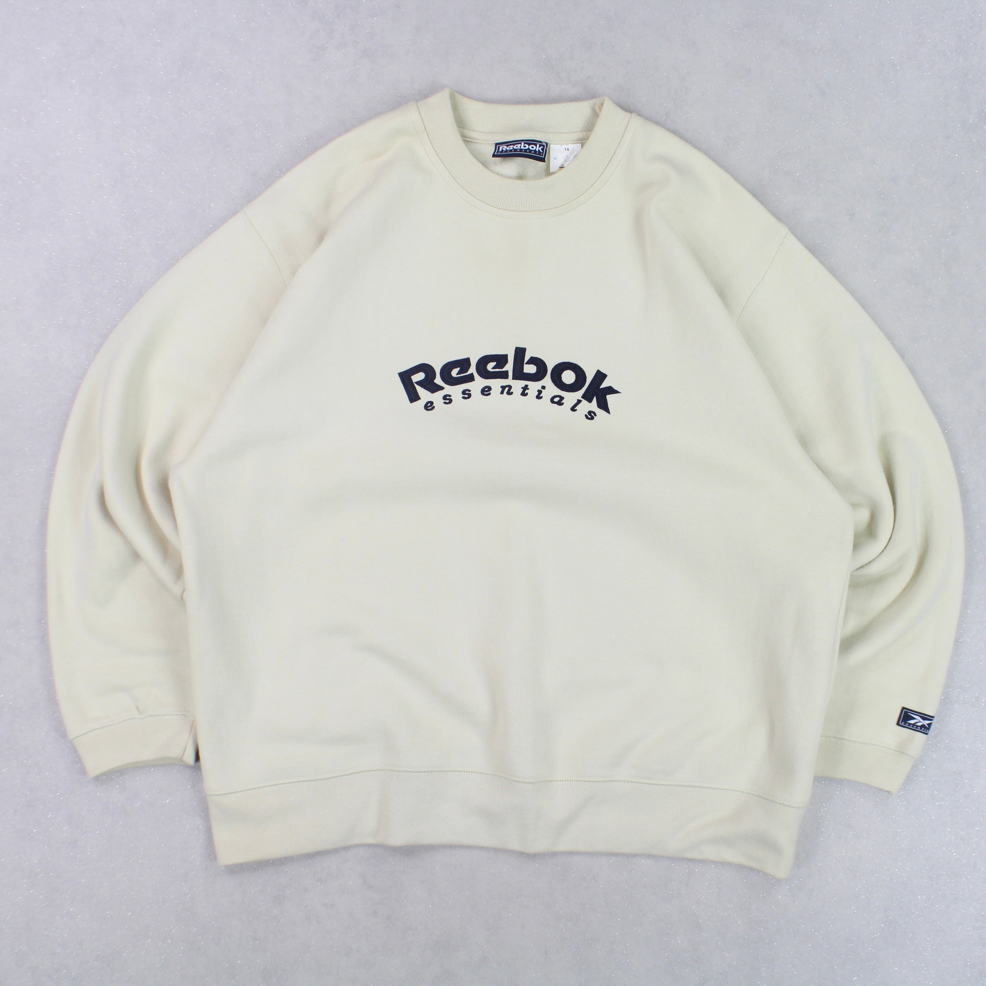 RARE Vintage 1990s Reebok Sweatshirt Cream L Refined Retro