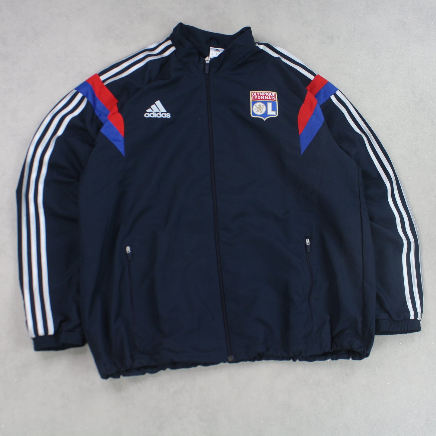 SELTENE Adidas Lyon Trainingsjacke aus den 00ern, Marineblau – (XL)
