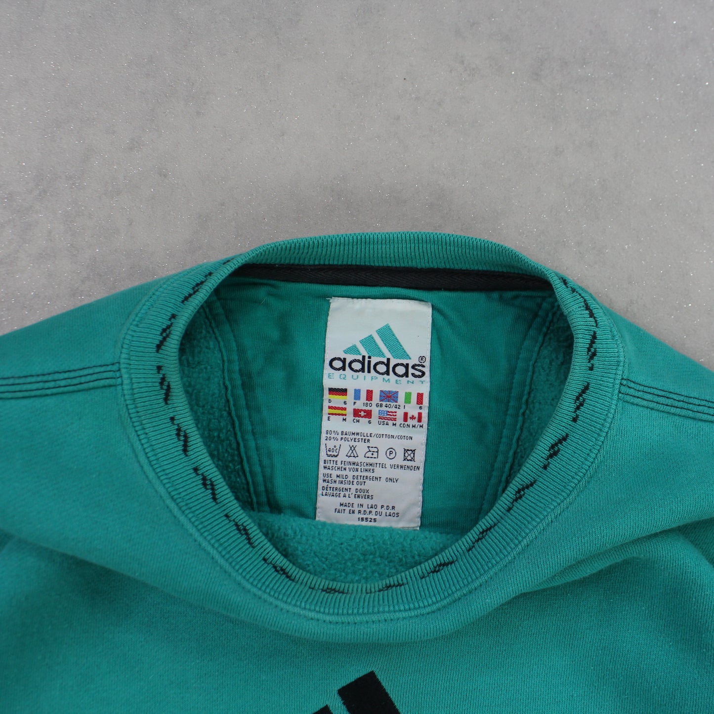 RARE 1990s Adidas EQT Sweatshirt Green - (M)