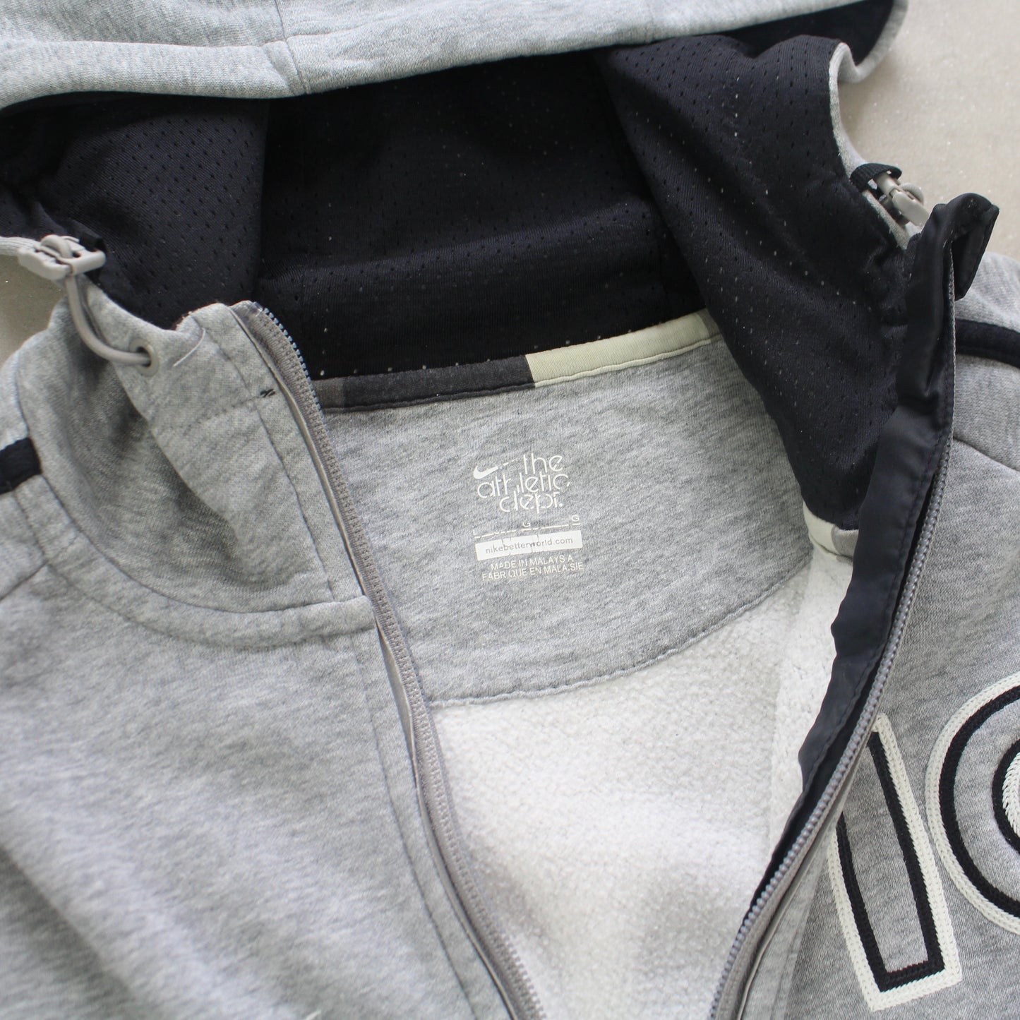 SUPER RARE 2000s Nike Zip Up Hoodie Grey - (M)