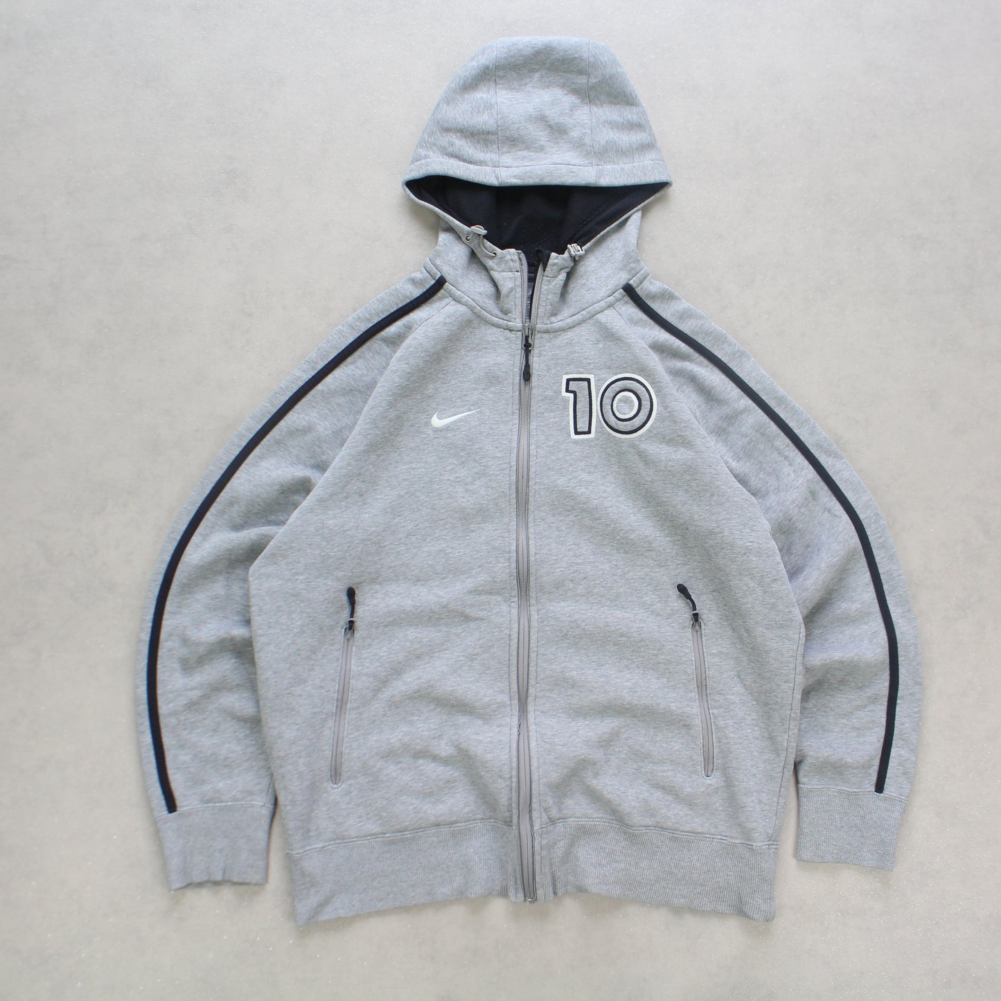 SUPER RARE 2000s Nike Zip Up Hoodie Grey - (M)
