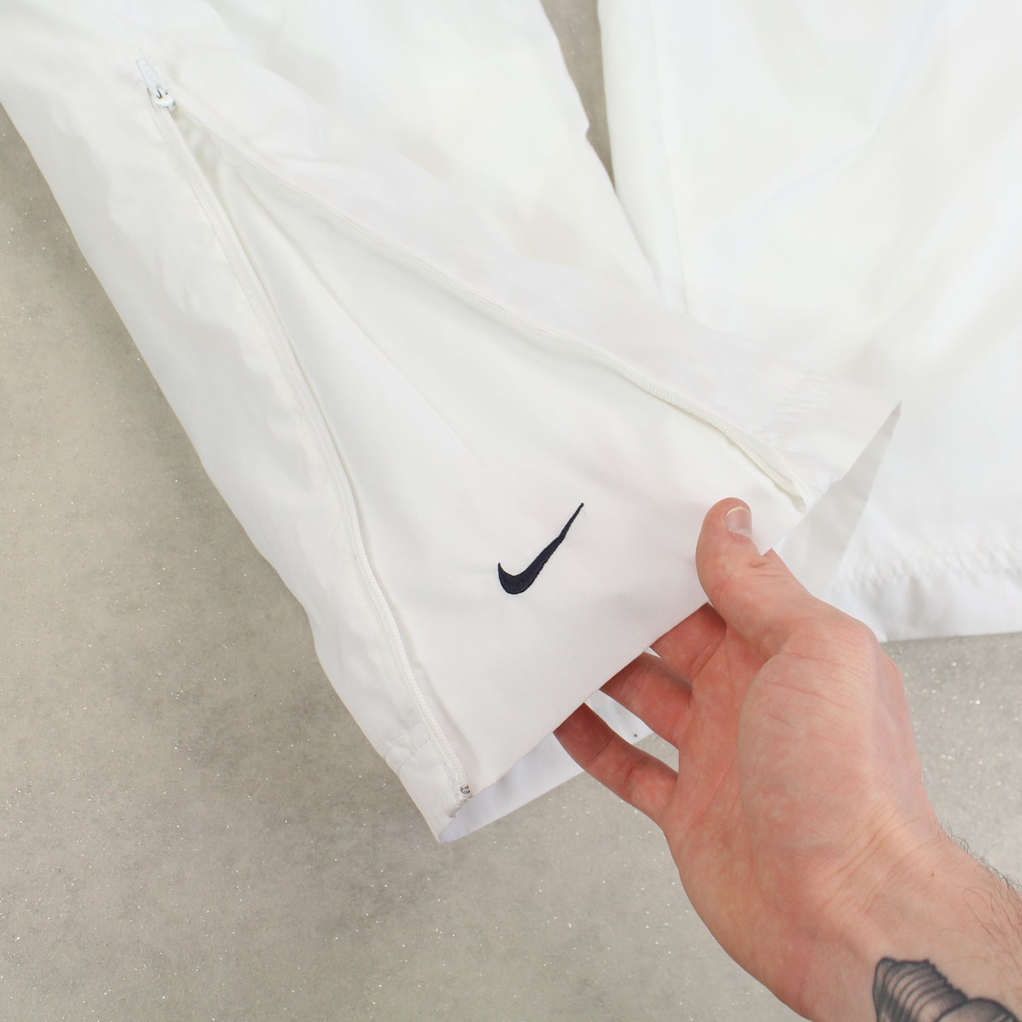 SUPER RARE 2000s Nike Trackpants White - (S)