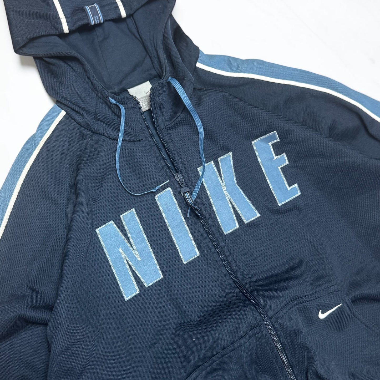 RARE 2000s Nike Zip Hoodie Navy - (S)