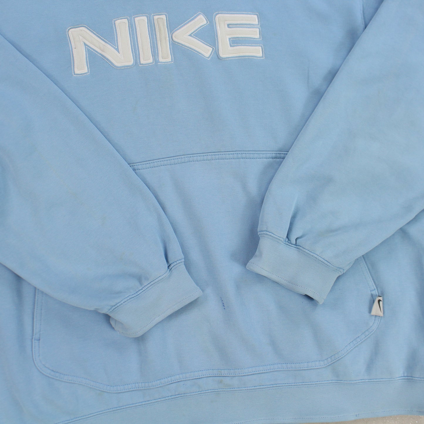 VERY RARE 2000s Nike Spell Out Hoodie Blue - (XL)
