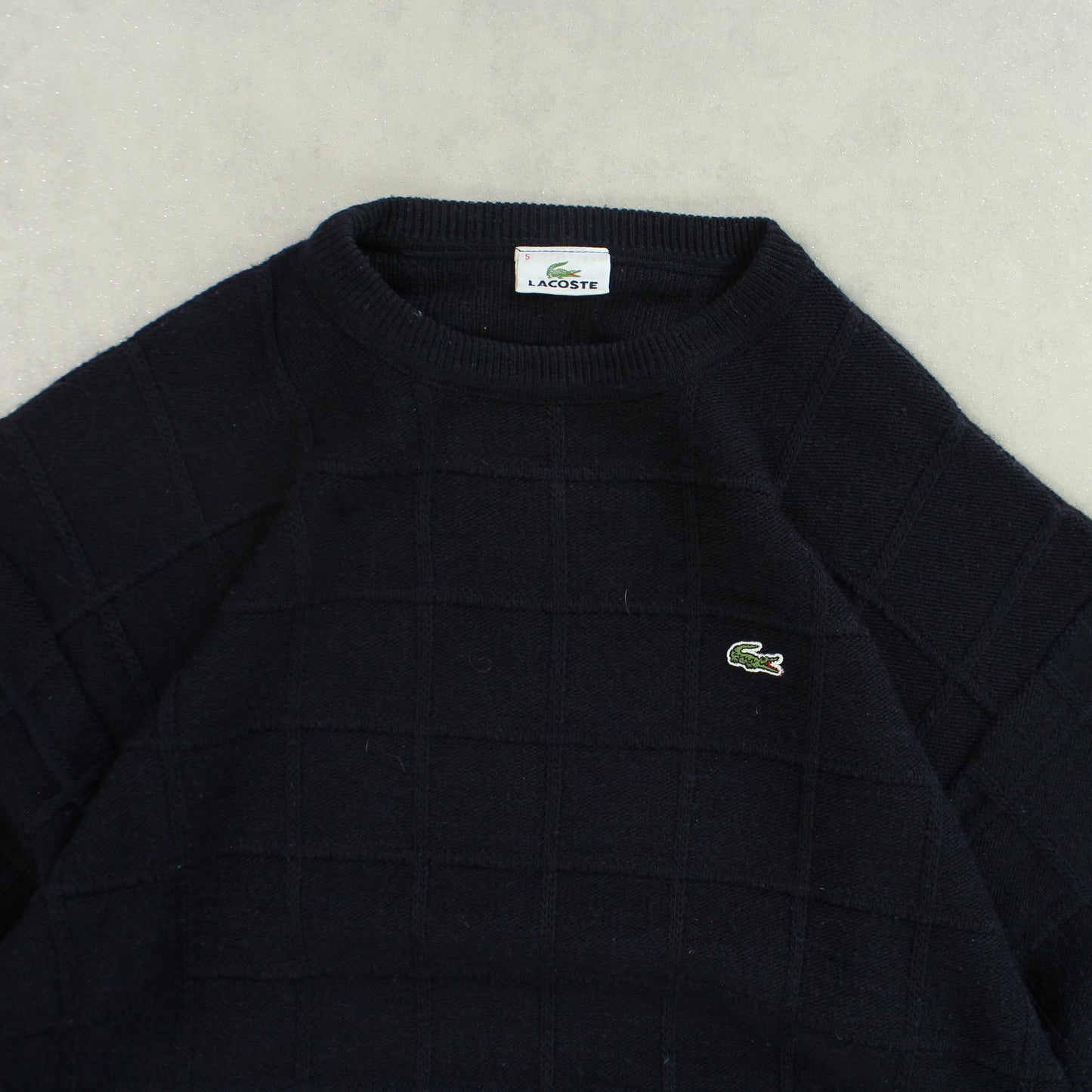 SELTENER Lacoste-Pullover aus den 1990ern, Marineblau – (L)