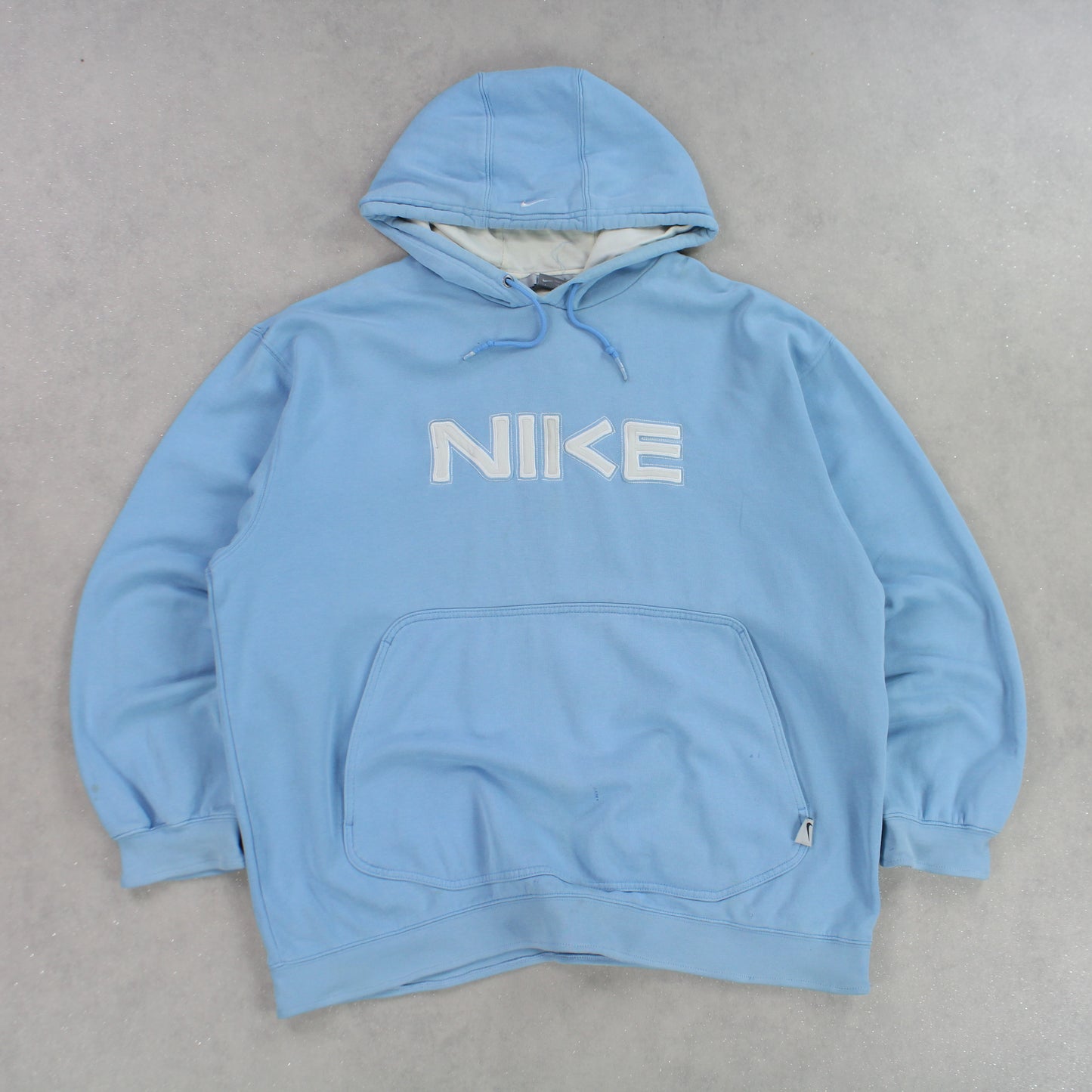 VERY RARE 2000s Nike Spell Out Hoodie Blue - (XL)