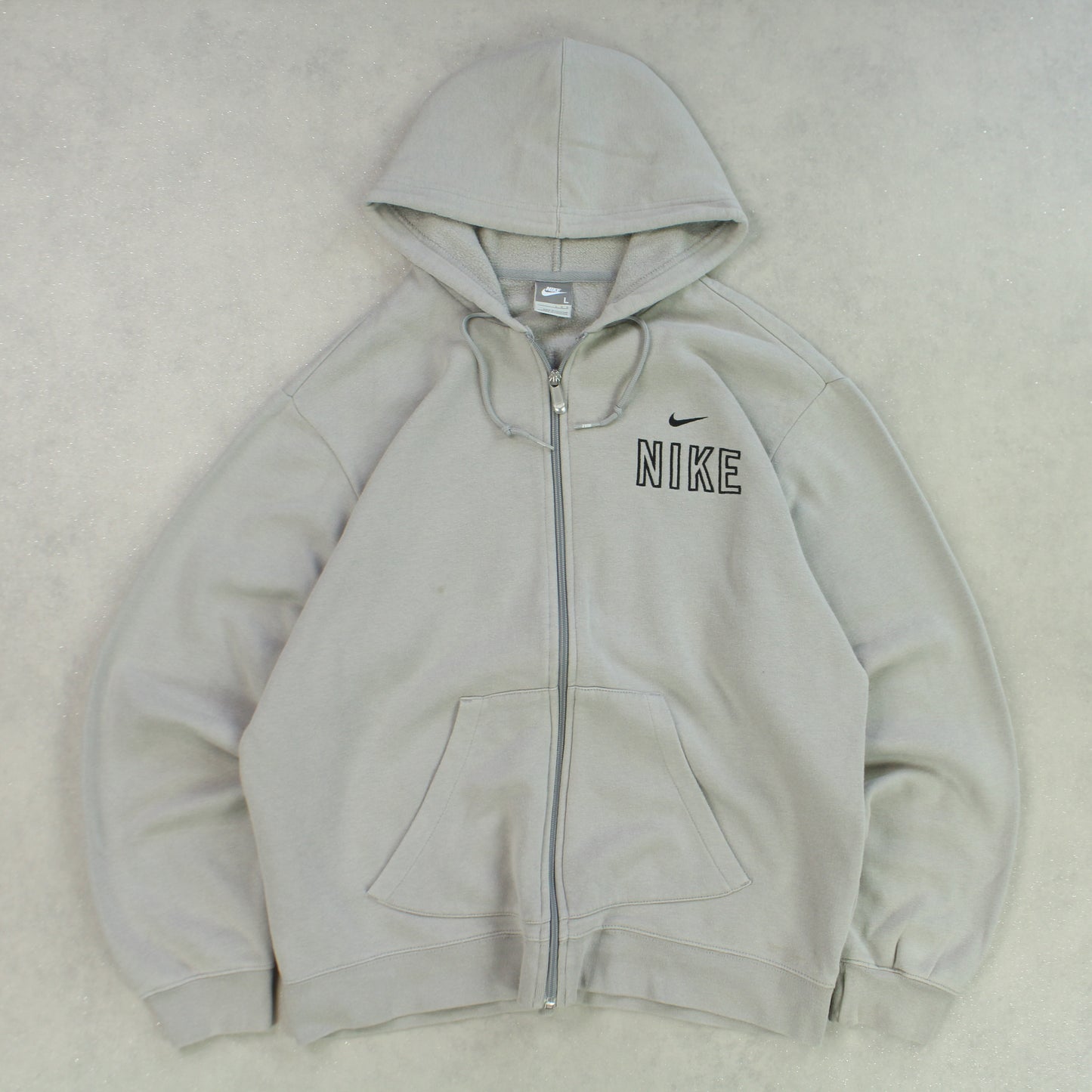 SUPER RARE 2000s Nike Zip Hoodie Grey - (L)