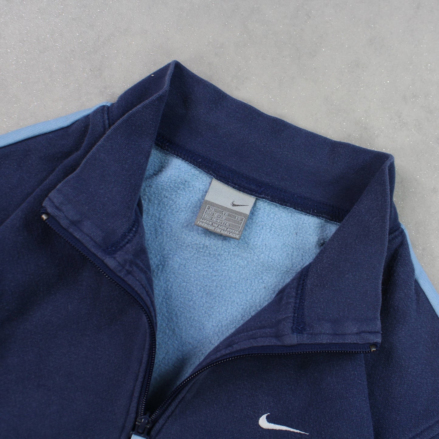RARE 00s Nike Zip Sweatshirt Blue - (S)