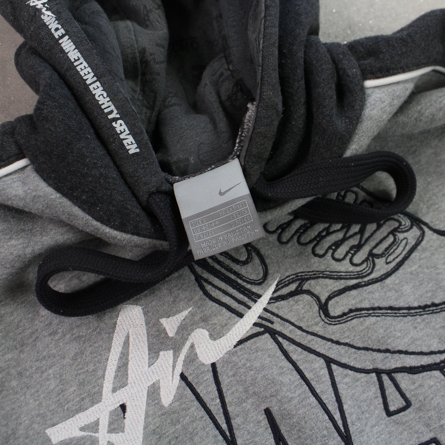 SUPER RARE 2000s Nike Air Max Hoodie Grey - (L)