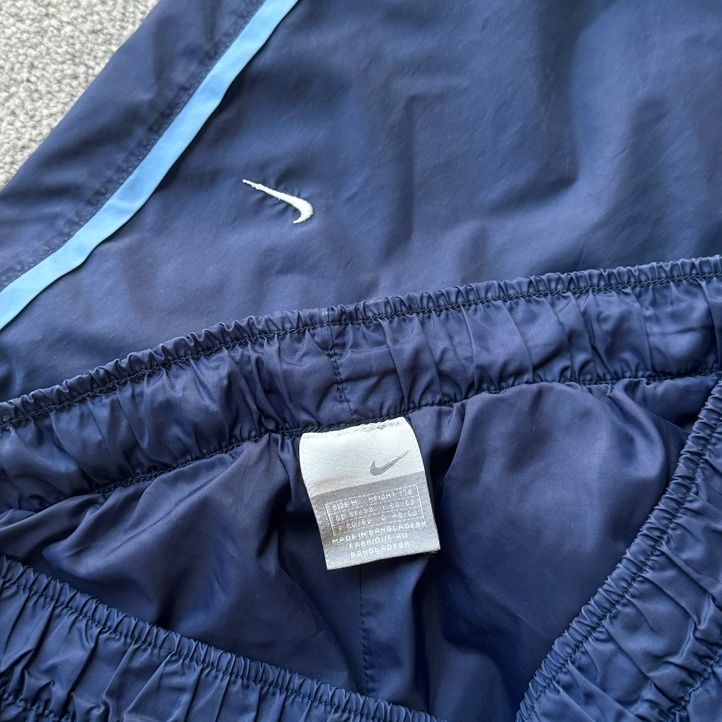 RARE 2000s Nike Hex Trackpants Navy - (M)