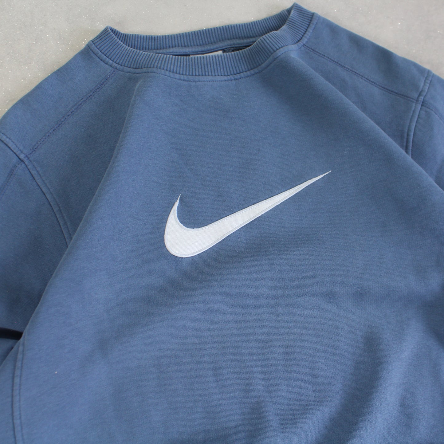 RARE 2000s Nike Swoosh Sweatshirt Blue - (L)