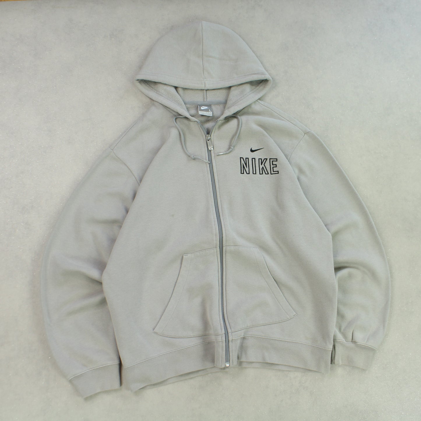 SUPER RARE 2000s Nike Zip Hoodie Grey - (L)