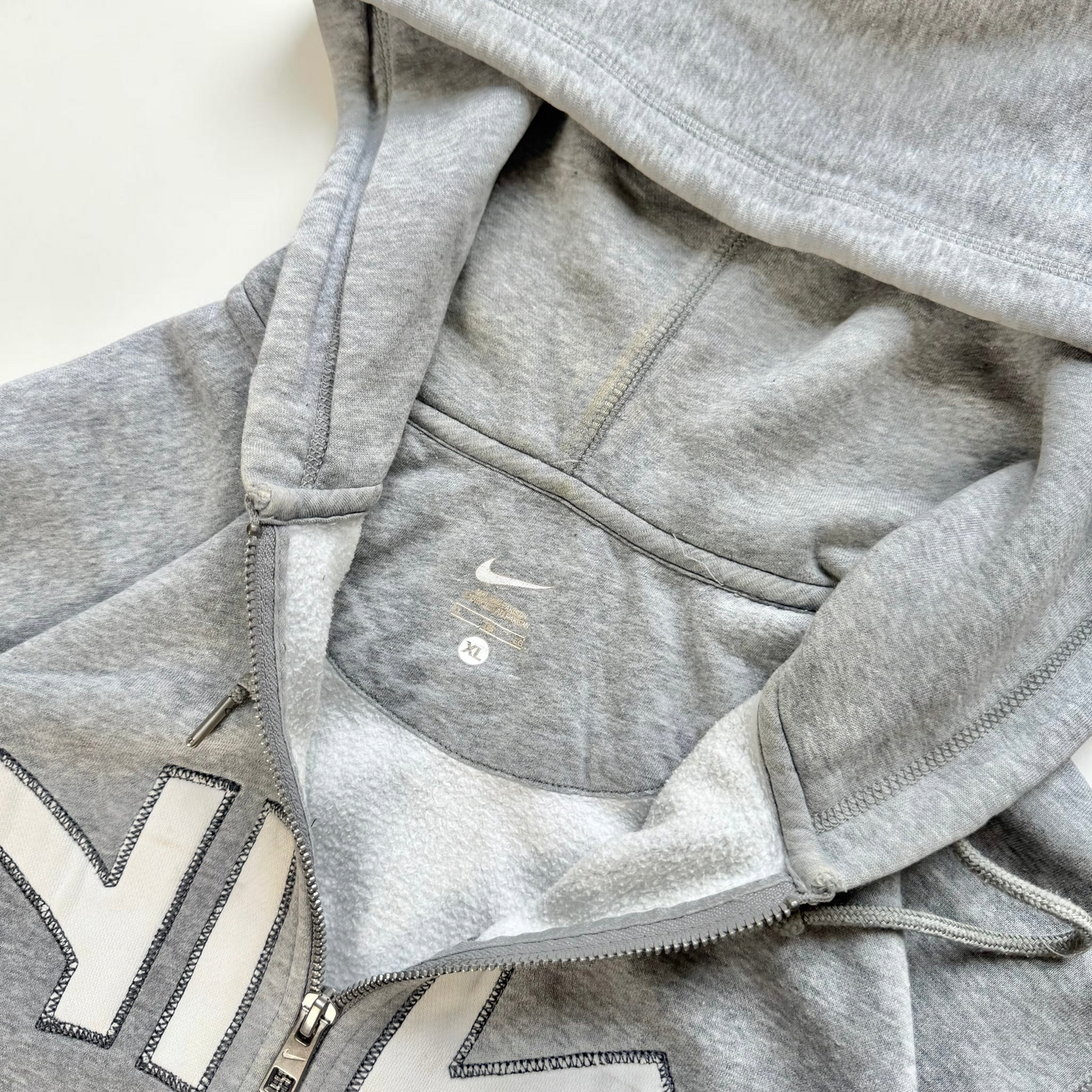 RARE 2000s Nike Zip Hoodie Grey - (L)