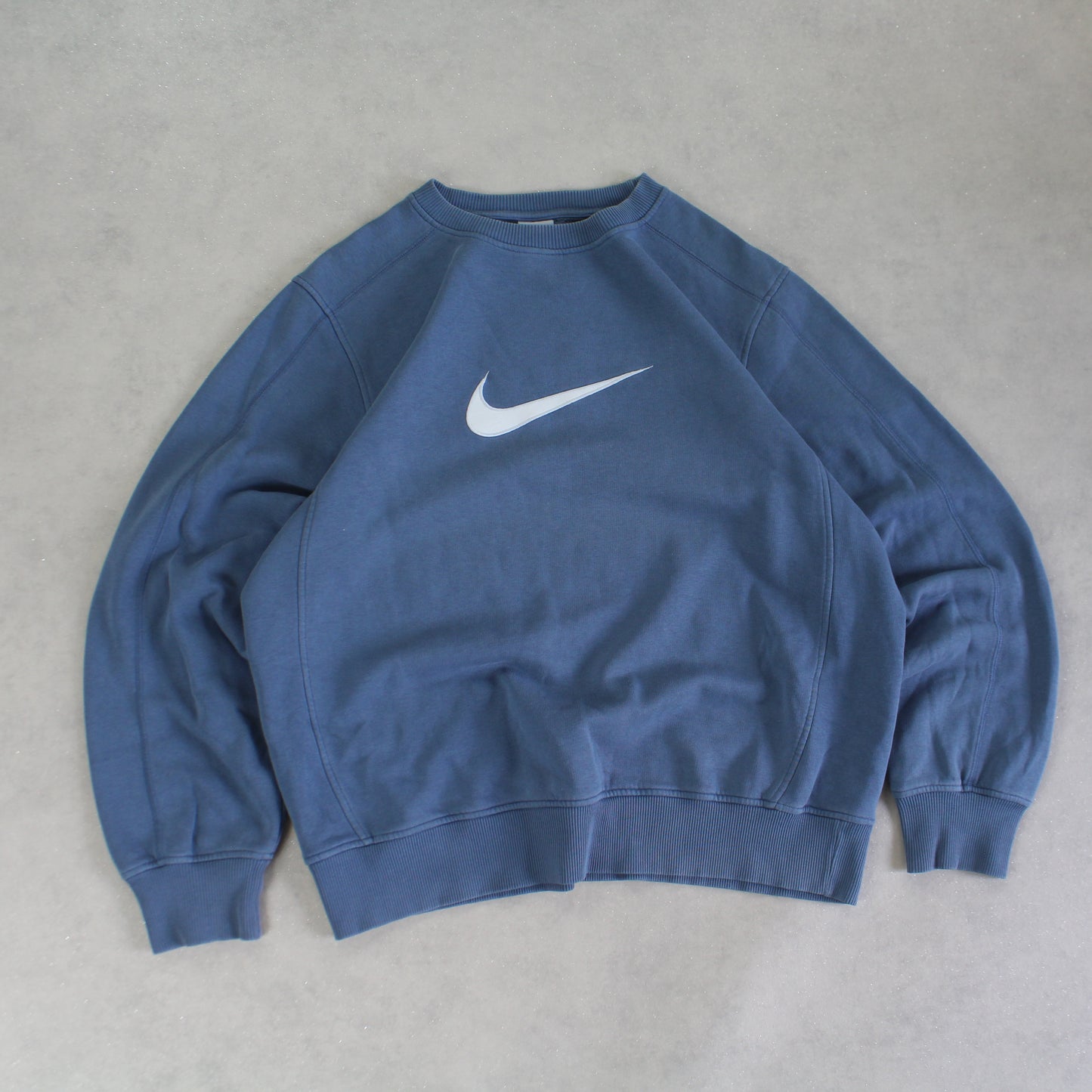 RARE 2000s Nike Swoosh Sweatshirt Blue - (L)