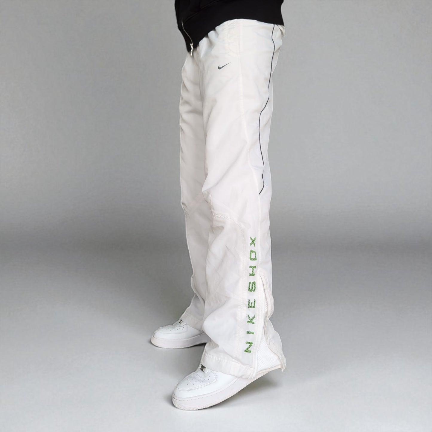 SUPER RARE 2000s Baggy Nike Shox Trackpants White - (L)