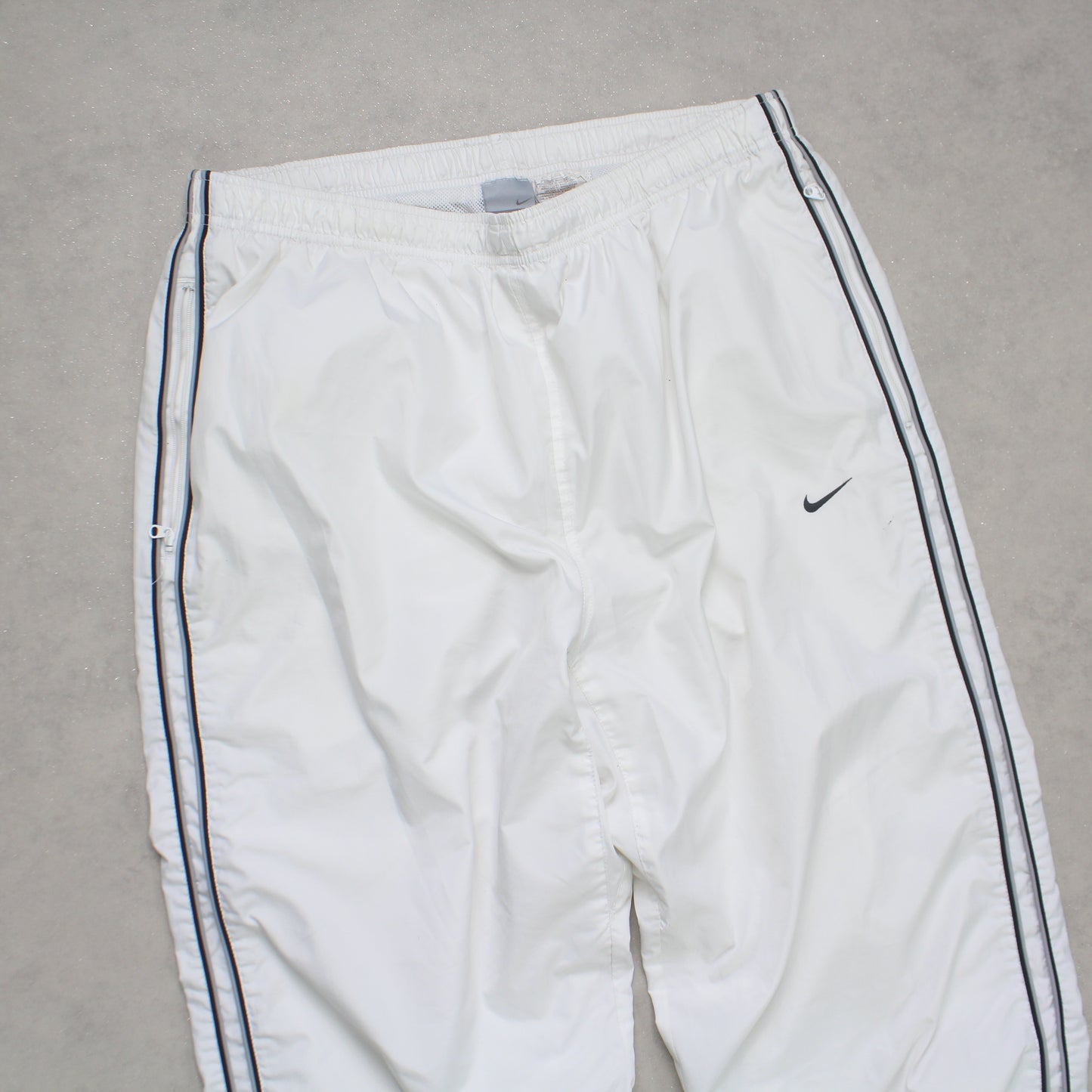 SUPER RARE 2000s Baggy Nike Trackpants White - (L)