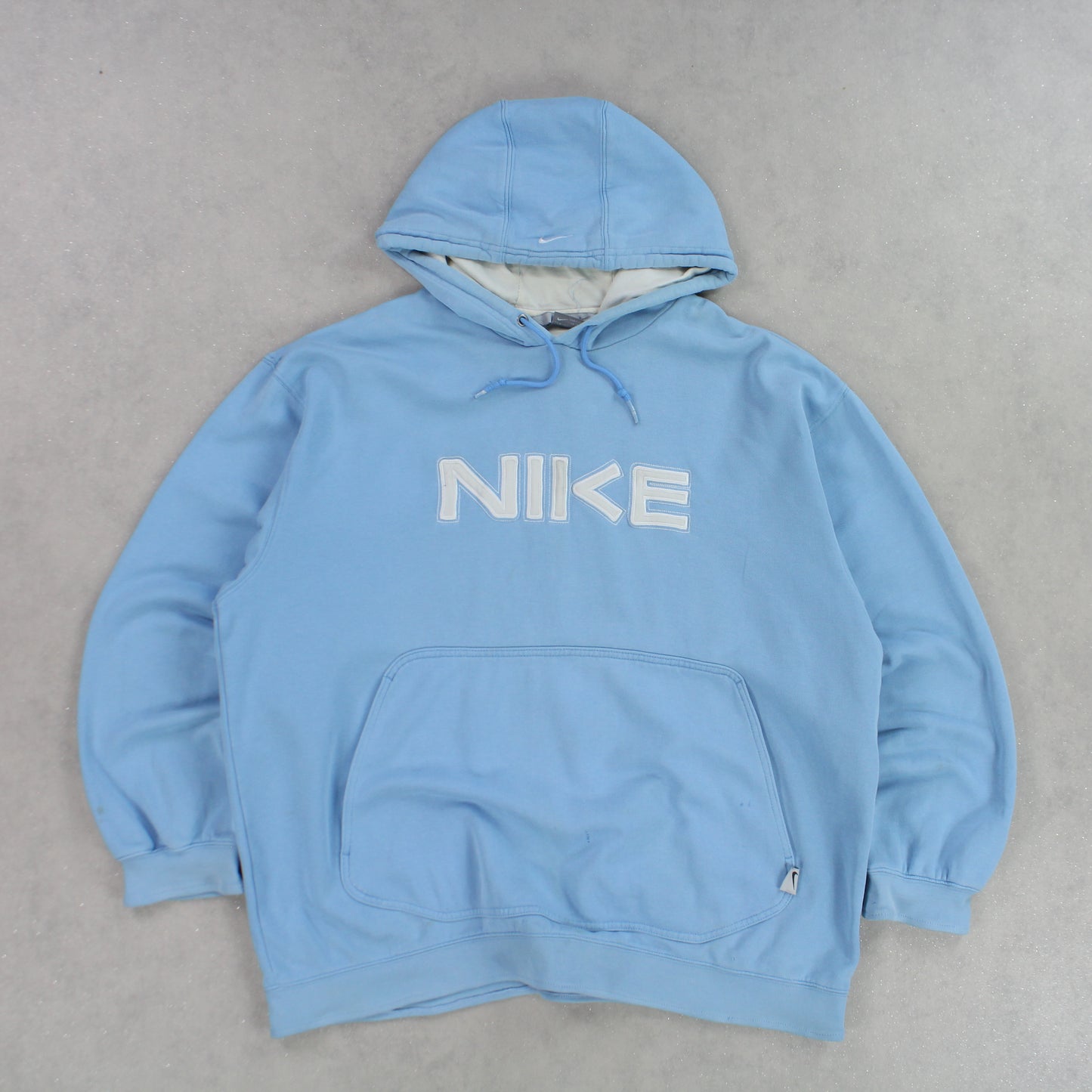 VERY RARE 2000s Nike Spell Out Hoodie Blue - (XL)