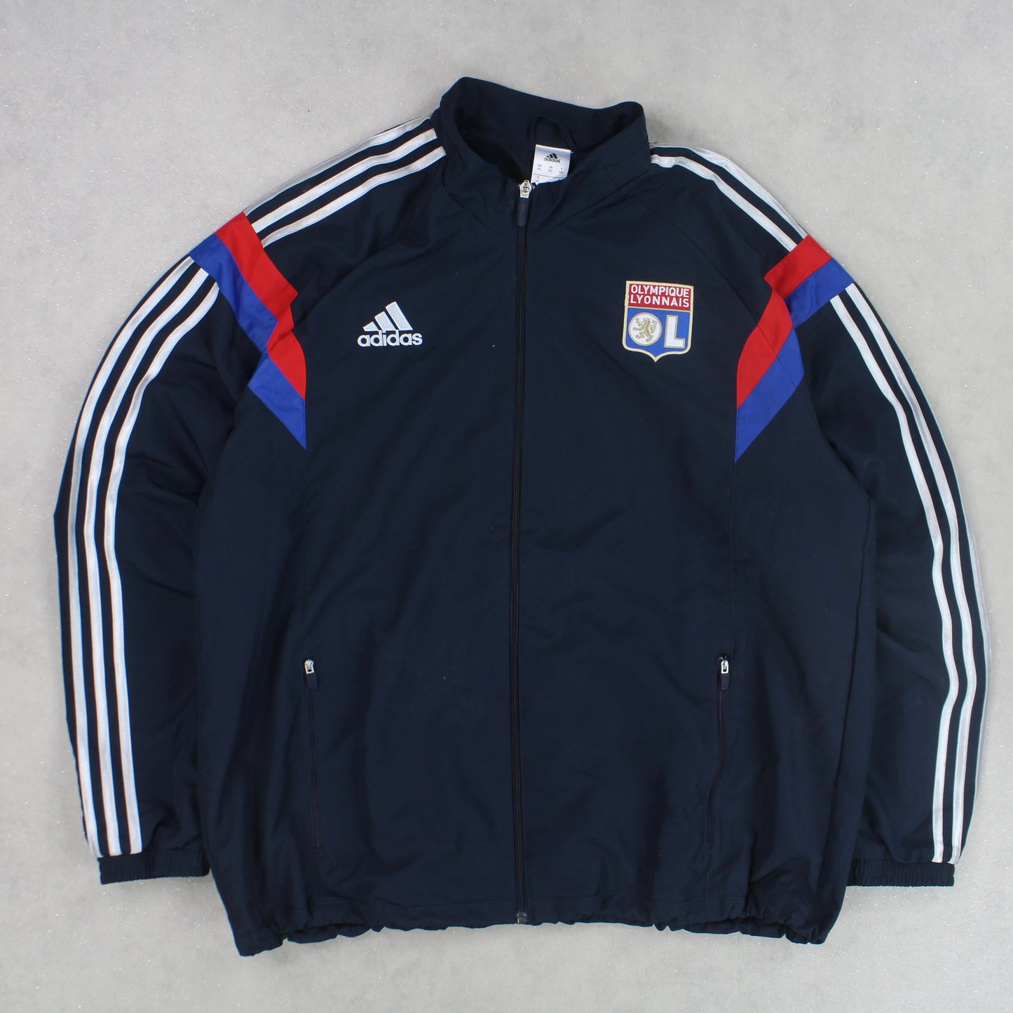 SELTENE Adidas Lyon Trainingsjacke aus den 00ern, Marineblau – (XL)