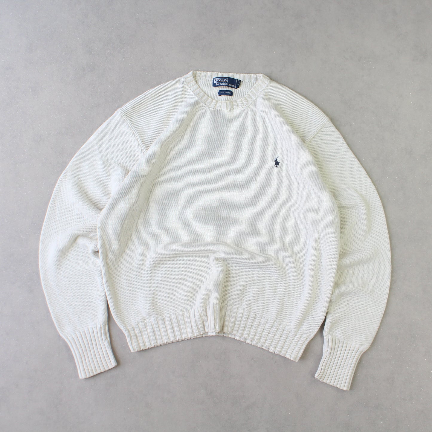 SELTENER Ralph Lauren Pullover aus den 1990ern, Creme – (M)