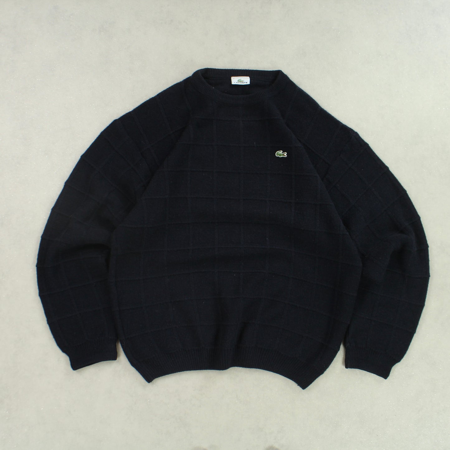 SELTENER Lacoste-Pullover aus den 1990ern, Marineblau – (L)