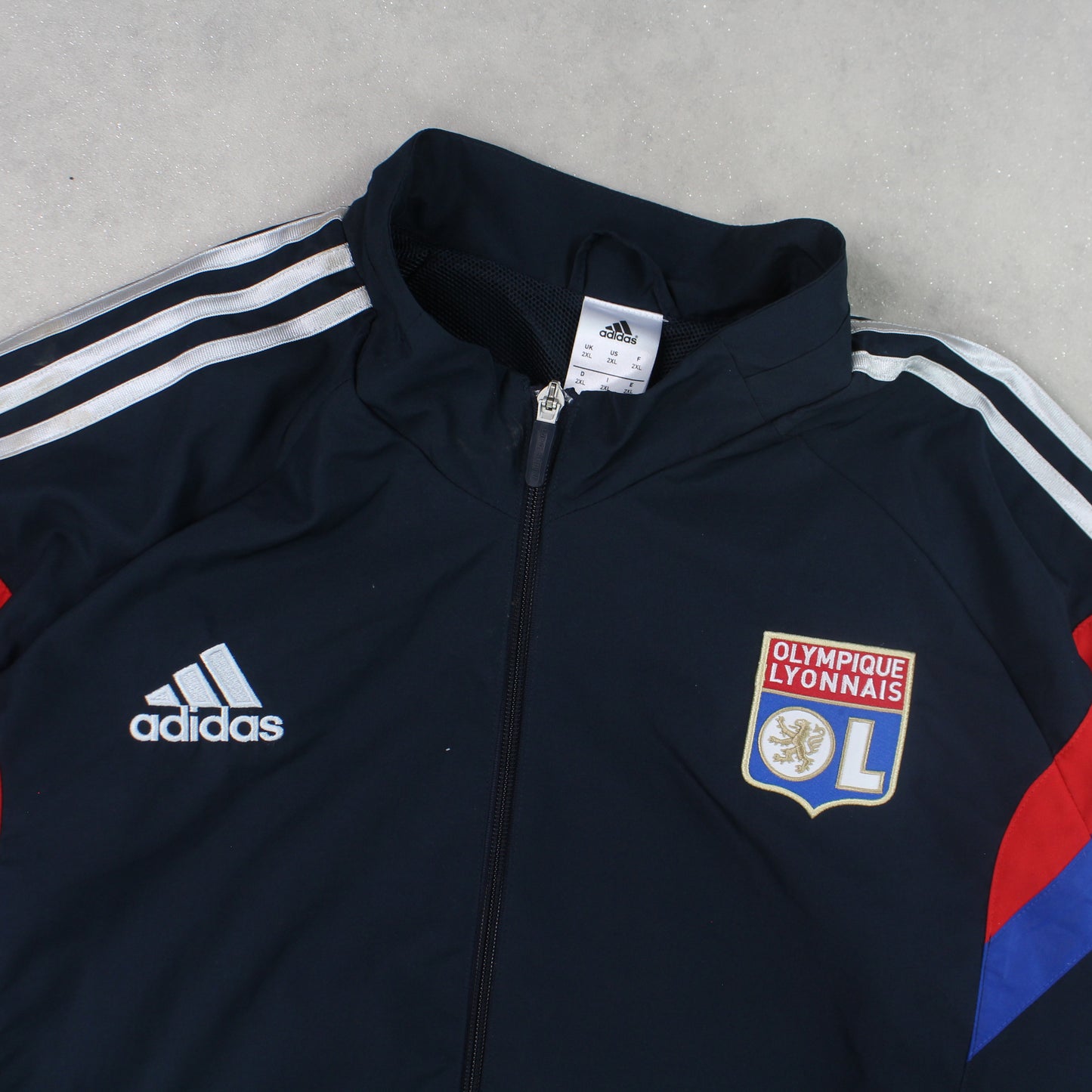 SELTENE Adidas Lyon Trainingsjacke aus den 00ern, Marineblau – (XL)