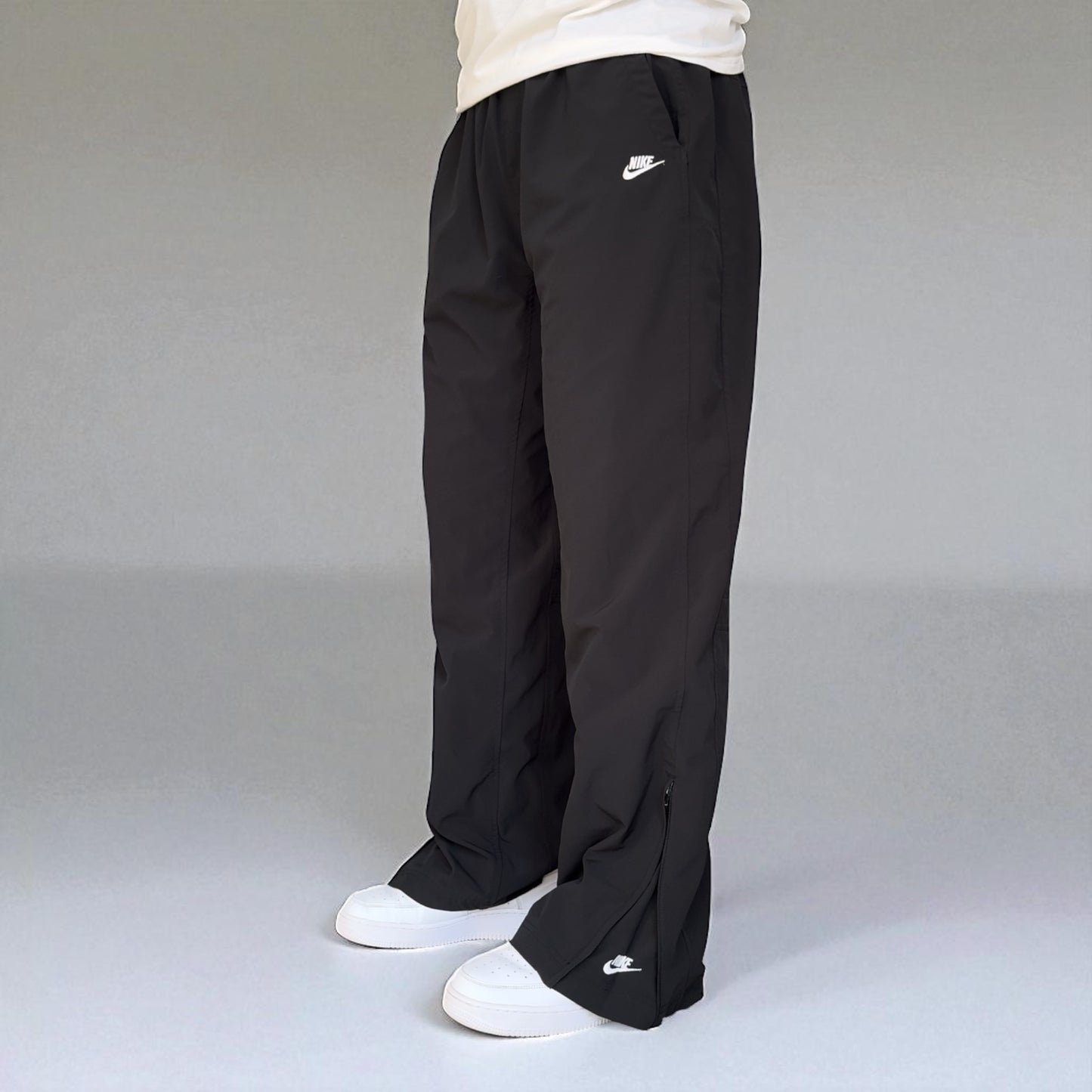 RARE 2000s Baggy Nike Trackpants Grey - (XL)