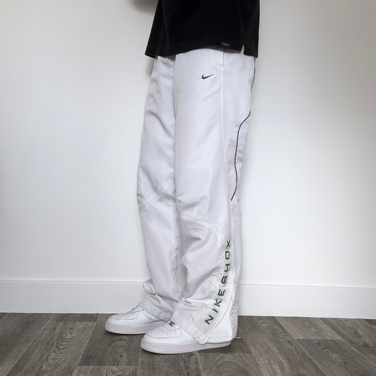 SUPER RARE 2000s Baggy Nike Shox Trackpants White - (L)