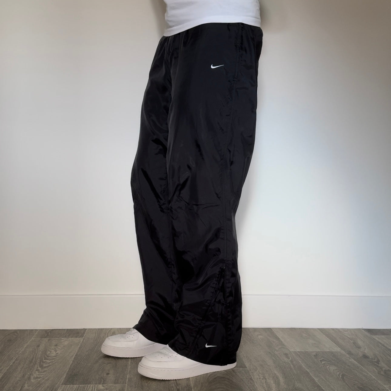 SELTENE Baggy-Trainingshose von Nike aus den 2000ern, Schwarz – (XL)