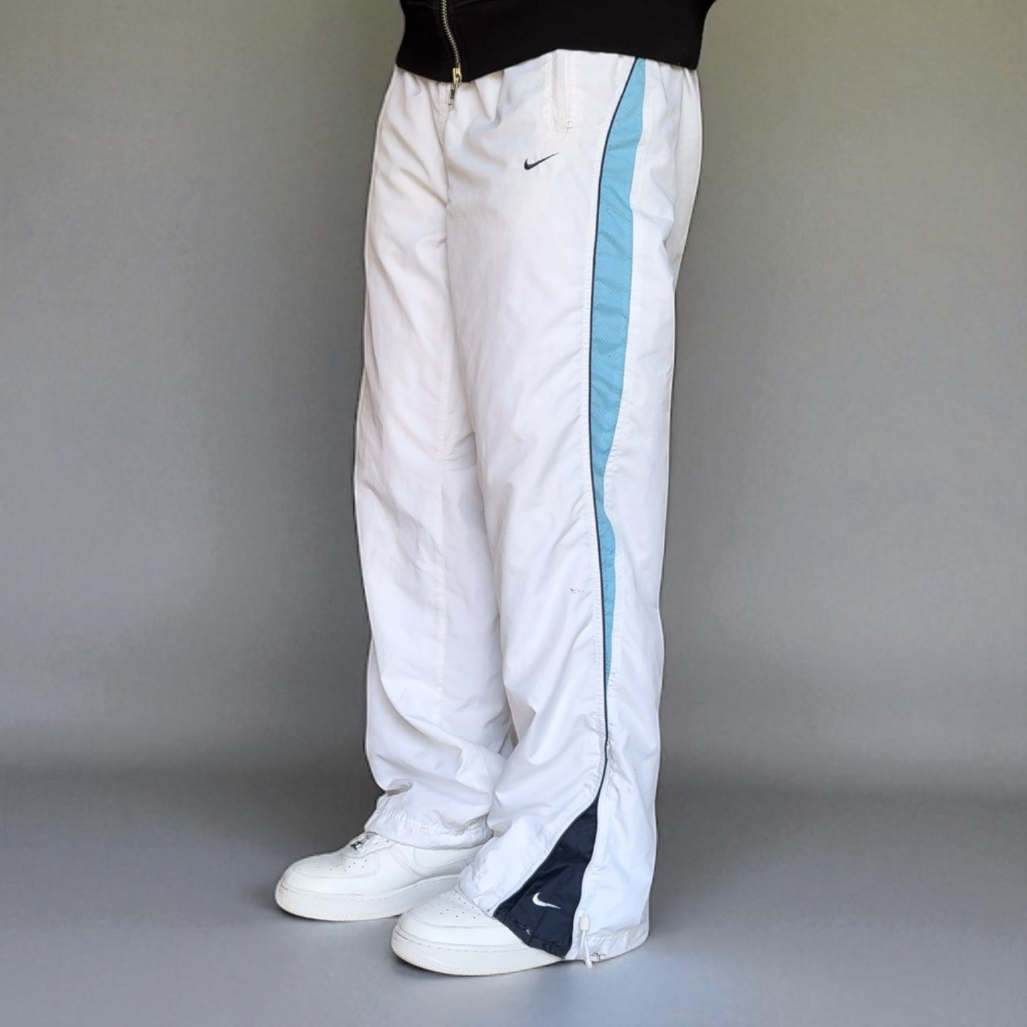 SUPER RARE 2000s Nike Trackpants White - (L)