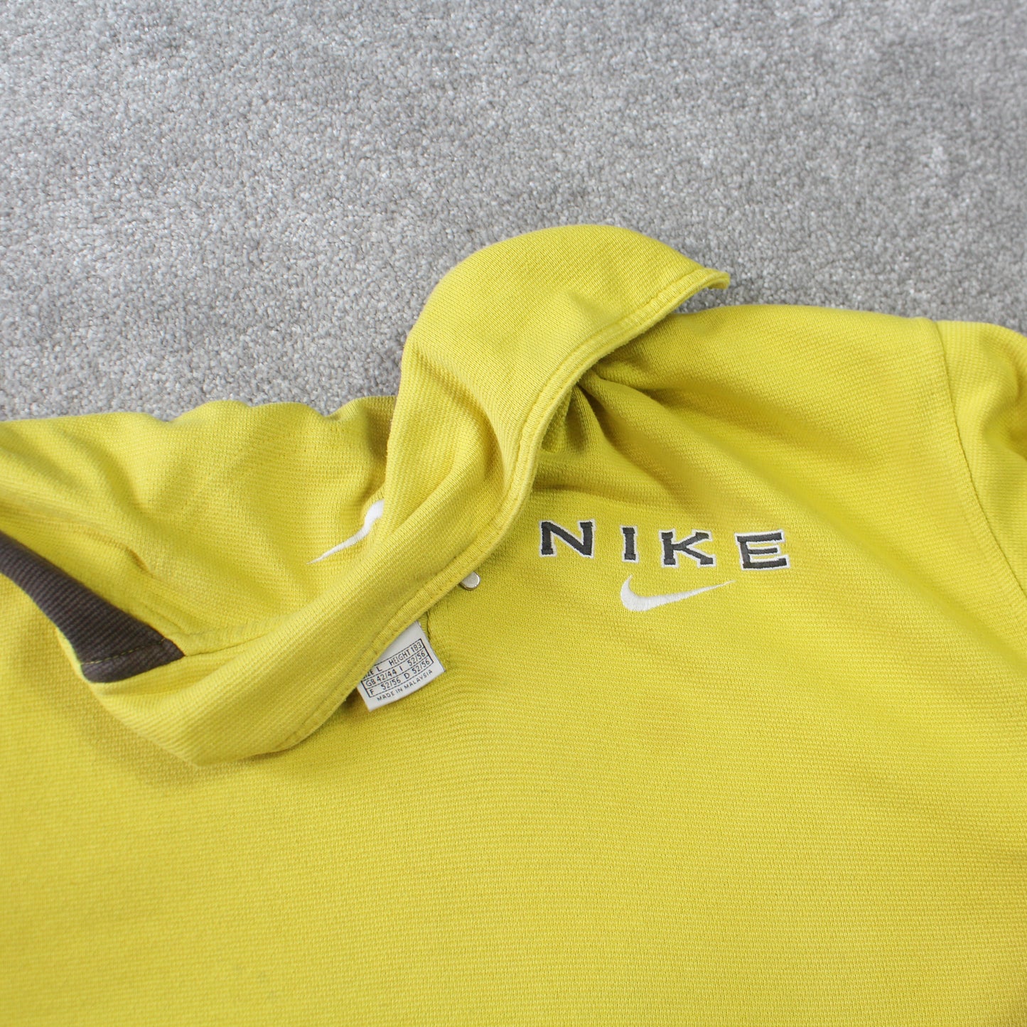SELTENES Nike-Sweatshirt mit 1/4-Reißverschluss aus den 1990ern, Gelb – (XL)