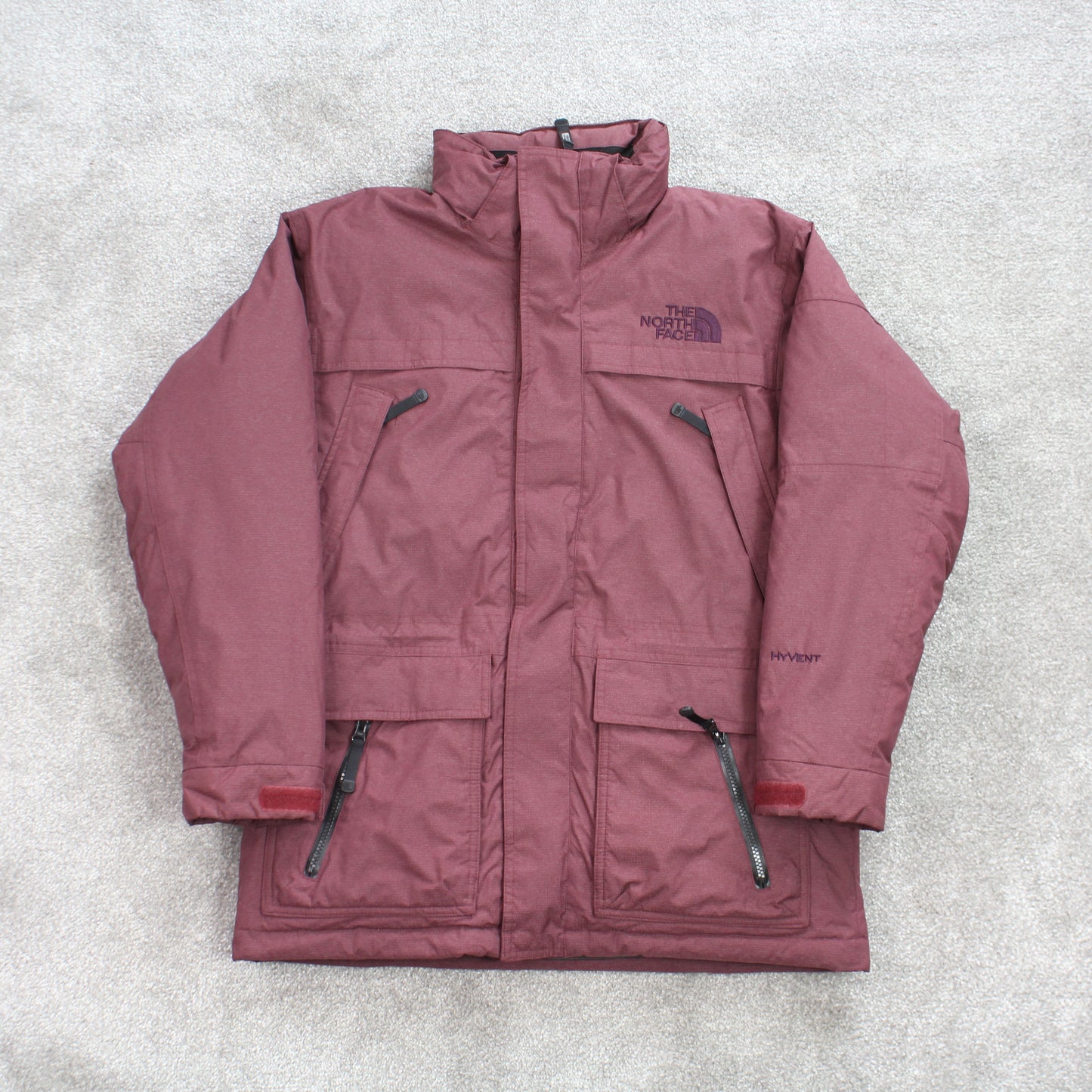 Vintage North Face Wattierte Jacke Burgunderrot - (S)
