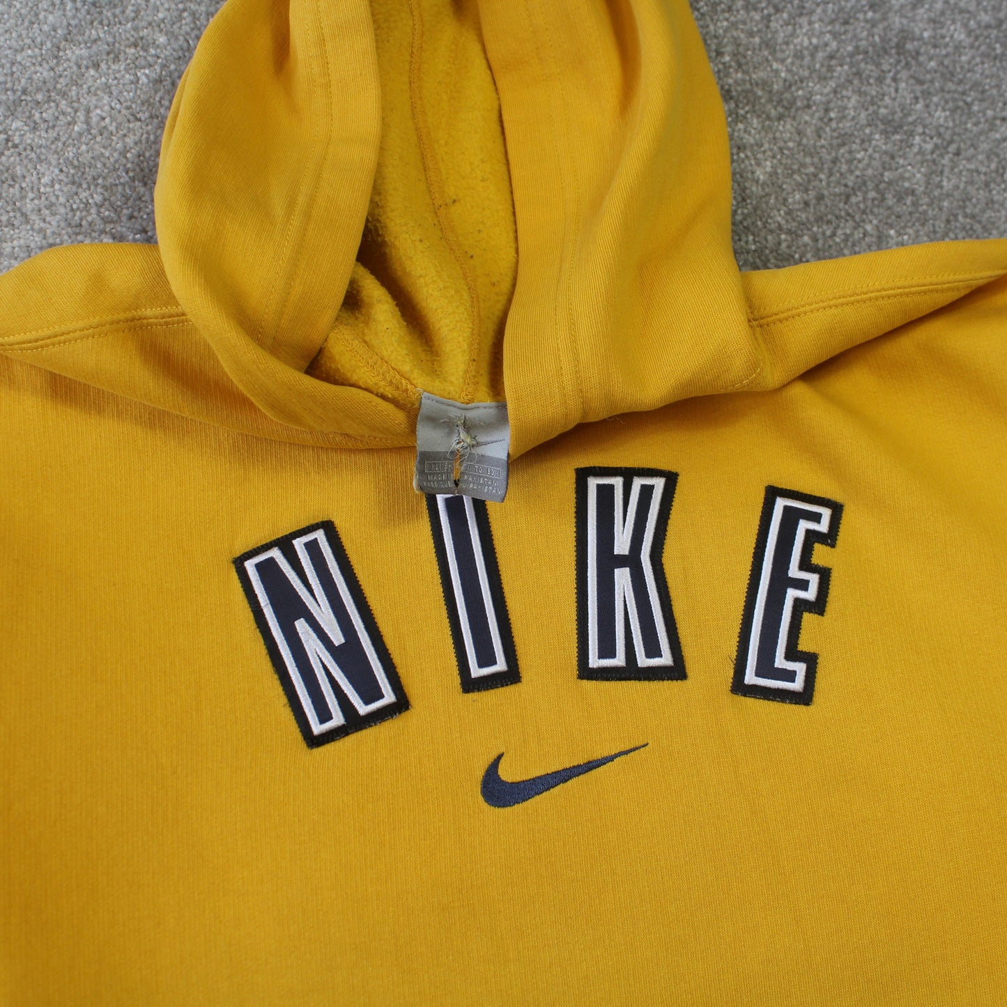 RARE 00s Nike Spell Out Hoodie Yellow - (S)