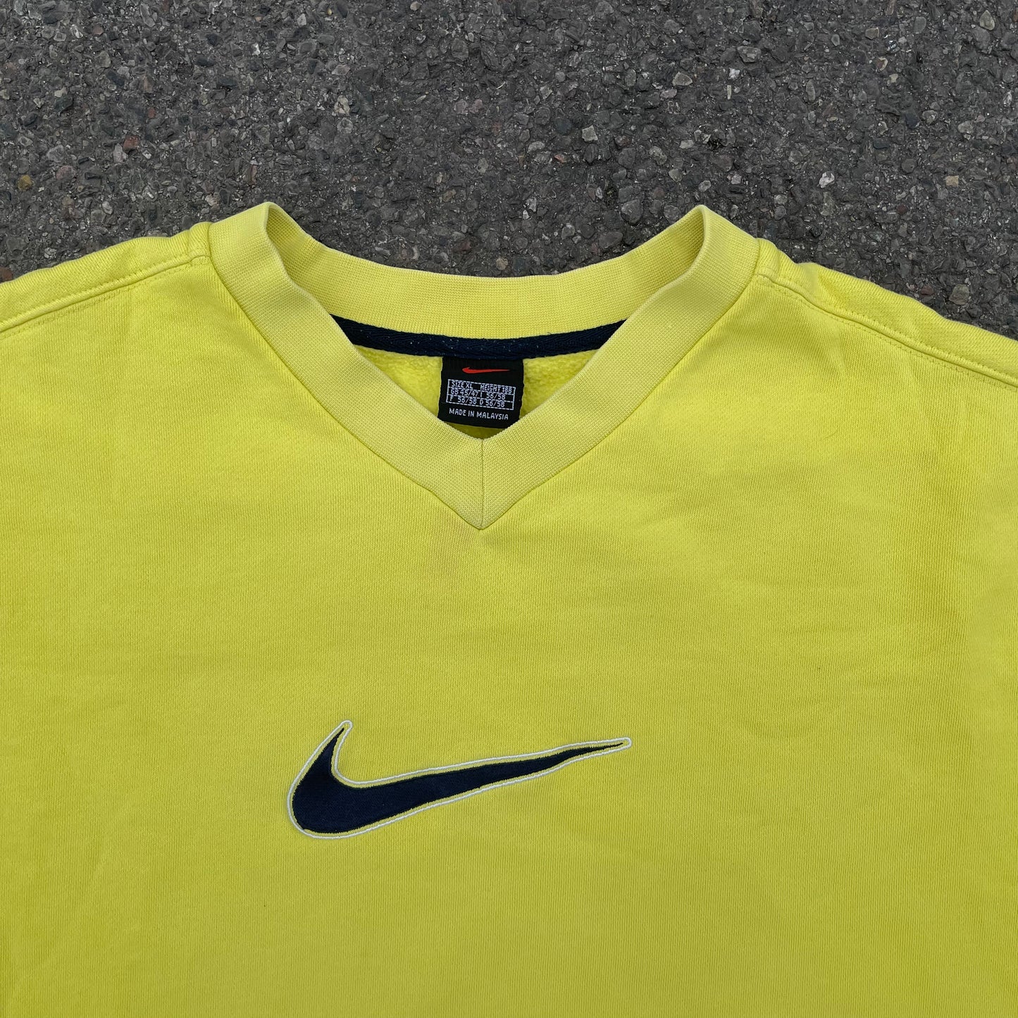 1990s Nike Sweatshirt Yellow - (XL)