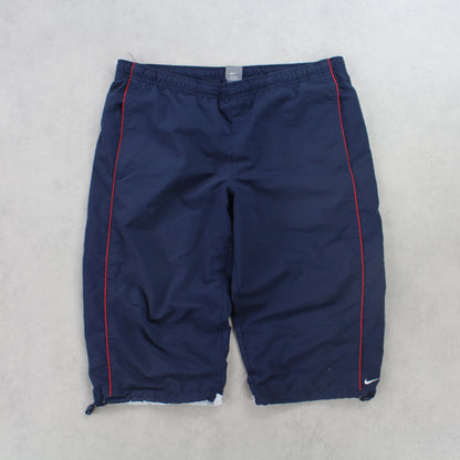 RARE 00s Nike Track 3/4 Shorts Navy - (XL)