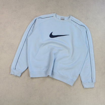 RARE Vintage 00s Nike Swoosh Sweatshirt Blue - (L)